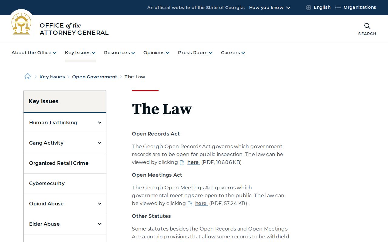 Georgia access law for Baldwin warrant records