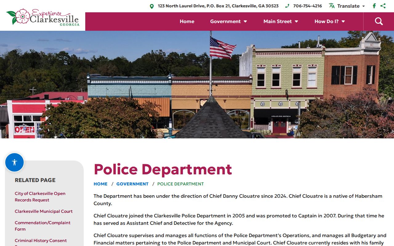 Clarkesville warrant records police and municipal court navigation